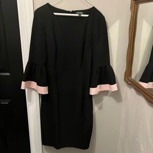 Elegant Black Dress with Pink Accents